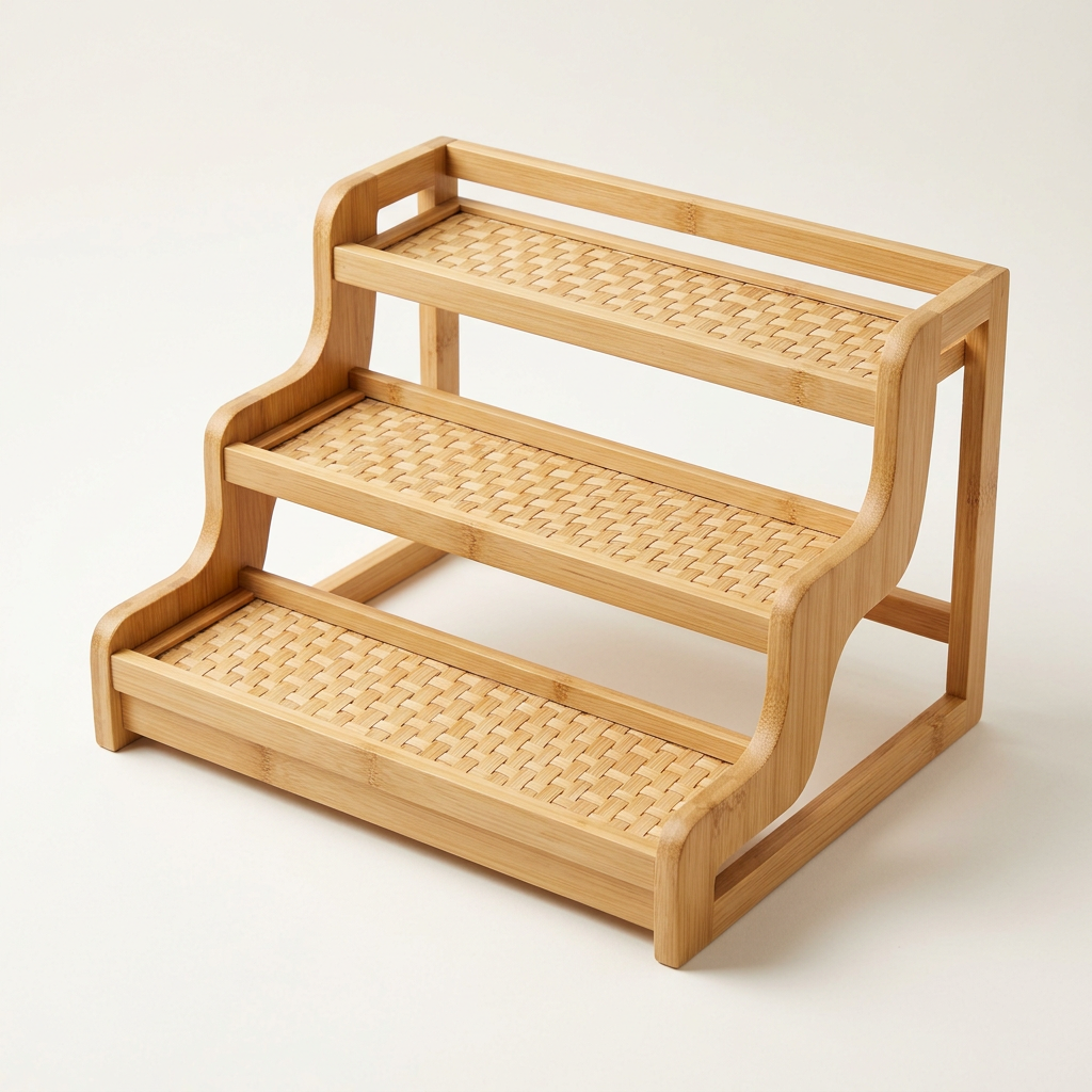 Bamboo Spice Rack | 2-Tier Expandable Wooden Spice Organizer for Cabinet or Wall | Eco-Friendly Kitchen Storage