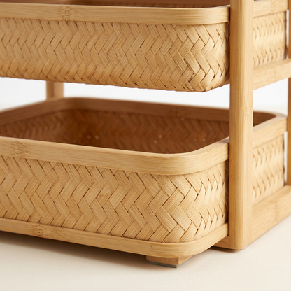 Bamboo Desk Organizer Set | 3-Tier Eco-Friendly Desktop Storage with Pen, Phone & Accessory Compartments | Sustainable Home Office Organizer