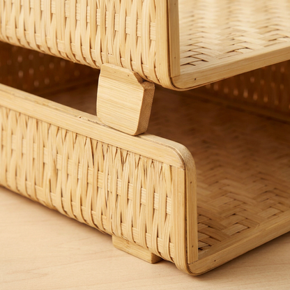 Bamboo Document & Mail Tray | Eco-Wood Stackable Desk Letter Tray for Papers, Files & Bills | Sustainable Office Storage