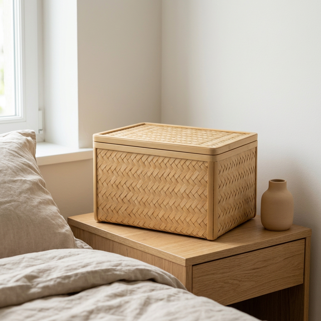 Bamboo Storage Box with Lid | Eco-Friendly Wooden Keepsake & Closet Organizer with Clear or Solid Lid | Sustainable Home Storage