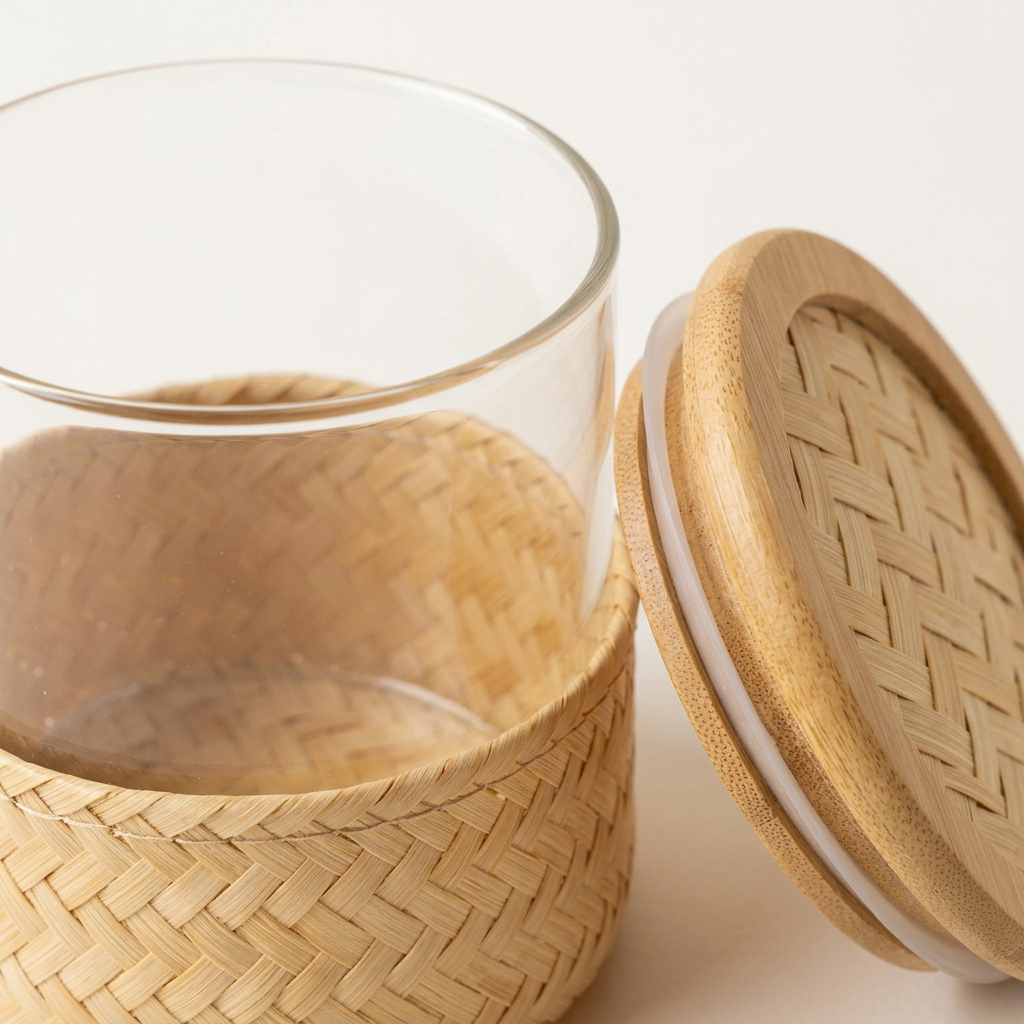Bamboo Kitchen Canister Set | Eco-Wood Airtight Storage Jars with Bamboo Lids for Coffee, Flour & Tea | Sustainable Pantry Storage