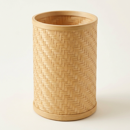 Bamboo Kitchen Utensil Holder | Eco-Friendly Countertop Cutlery & Cooking Tool Caddy with Wooden Scoop Handle | Sustainable Kitchen Storage