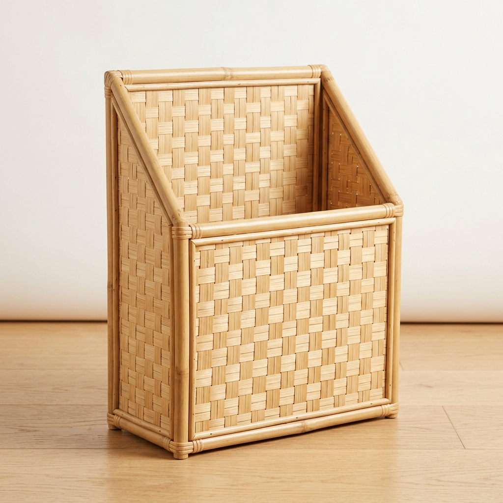 Bamboo Magazine & Mail Rack | Eco-Friendly Wooden Floor or Wall File Holder for Living Room | Sustainable Home Storage