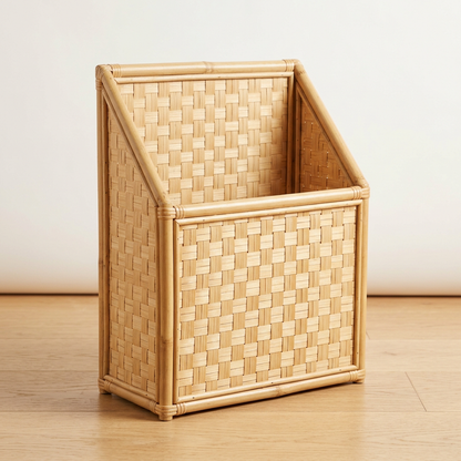 Bamboo Magazine & Mail Rack | Eco-Friendly Wooden Floor or Wall File Holder for Living Room | Sustainable Home Storage