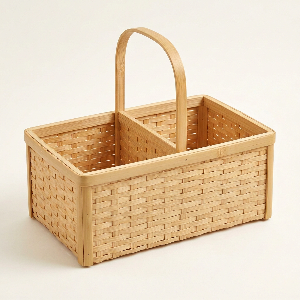 Bamboo Bathroom Caddy | Eco-Friendly Wooden Toiletries Organizer with Handle for Shower & Counter | Sustainable Bathroom Storage