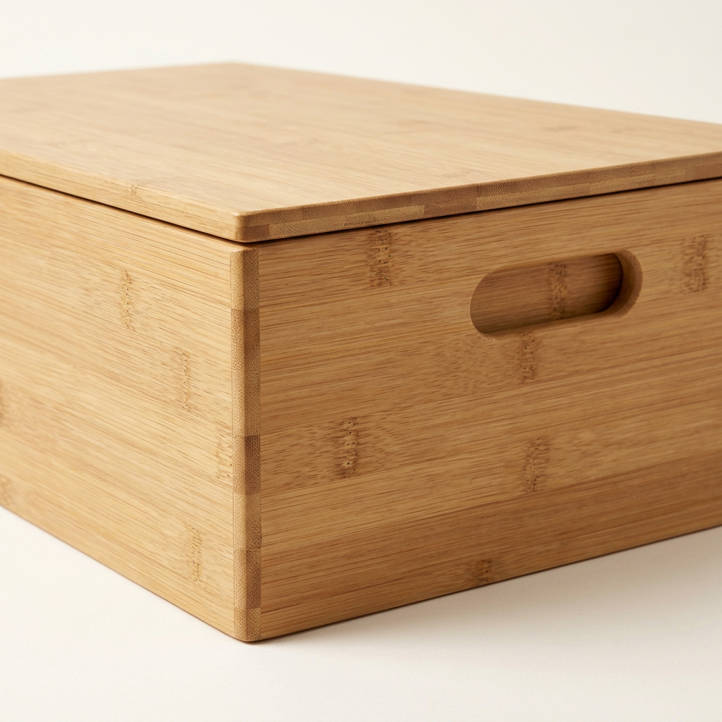 Bamboo Under-Bed Storage Box | Eco-Friendly Flat Wooden Storage Case with Lids & Handles | Sustainable Bedroom Organization