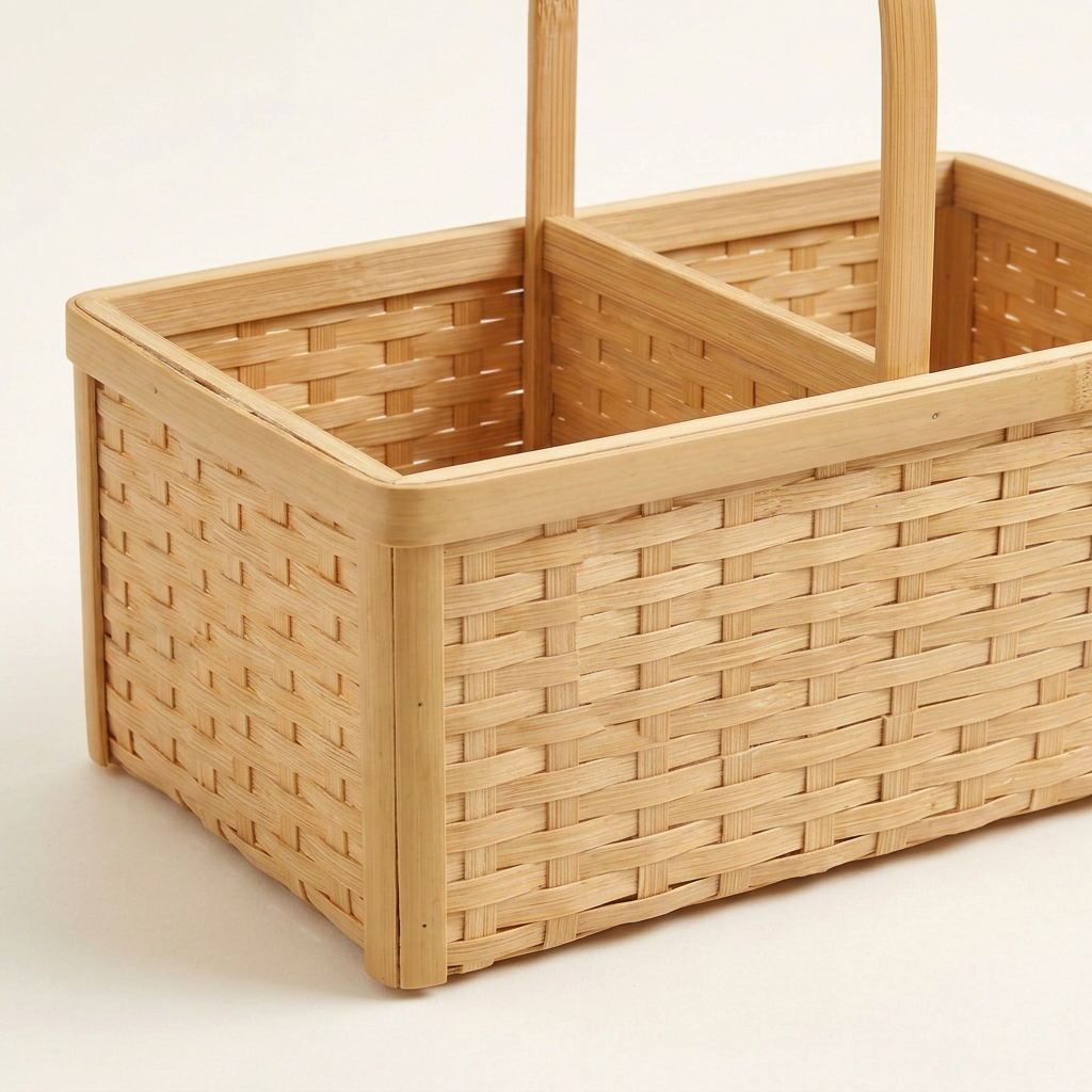 Bamboo Bathroom Caddy | Eco-Friendly Wooden Toiletries Organizer with Handle for Shower & Counter | Sustainable Bathroom Storage