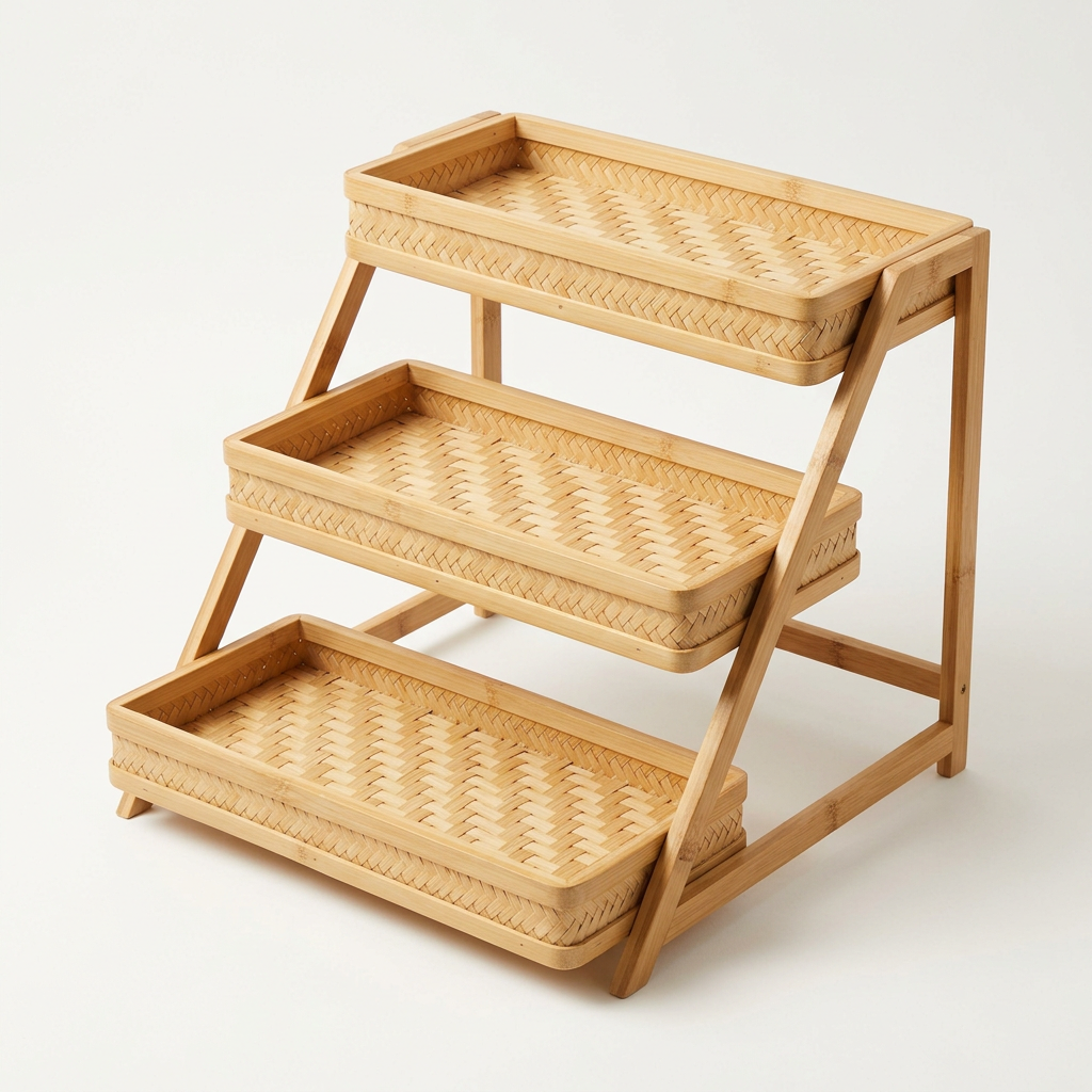 Bamboo Vanity Cosmetic Organizer | Eco-Friendly Wooden Tiered Skincare Storage for Bathroom Counter | Sustainable Beauty Organizer