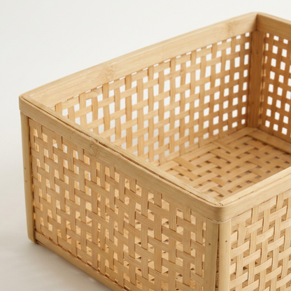 Bamboo Fruit & Vegetable Storage Crate | Eco-Wood Ventilated Produce Box for Countertop Freshness | Sustainable Kitchen Storage