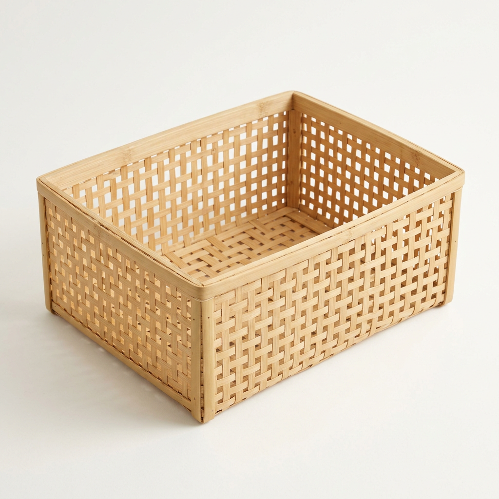 Bamboo Fruit & Vegetable Storage Crate | Eco-Wood Ventilated Produce Box for Countertop Freshness | Sustainable Kitchen Storage